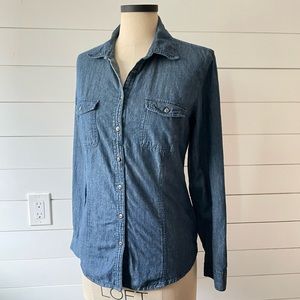 Nine West - Denim Button Up Shirt with pockets - S